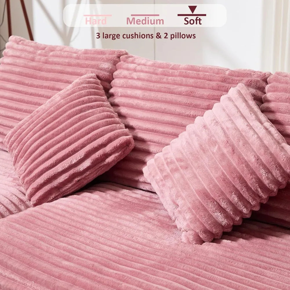 Cloud Inspired Sectional Sofa With L Shaped Chaise Lounge