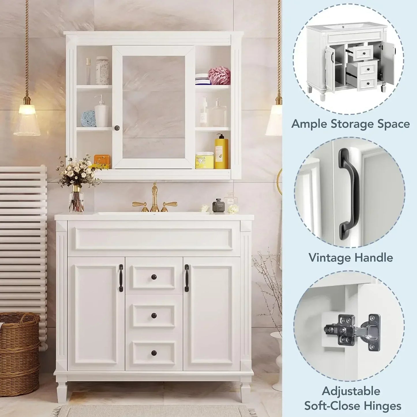 Everyday EssentialsOnline Bath Vanity Sink Mirror Cabinet