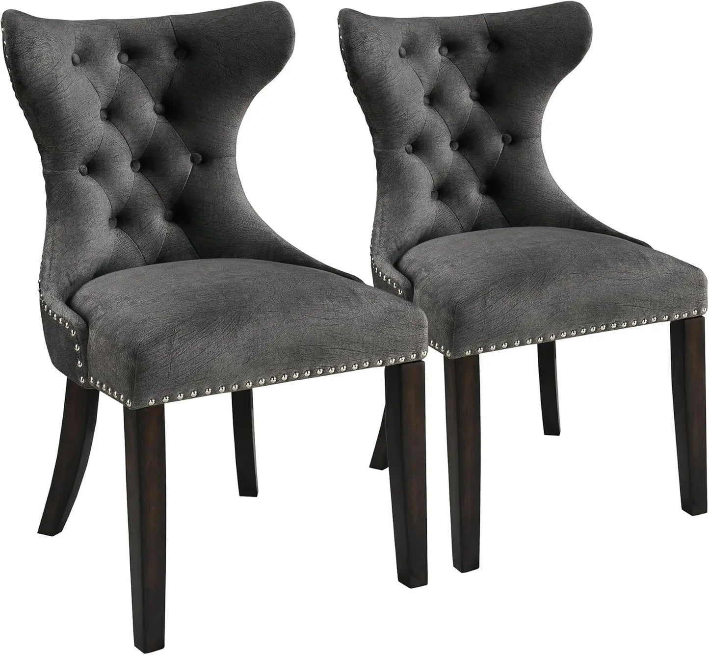 Everyday Essentials Guangbai Tufted Faux Leather Chairs