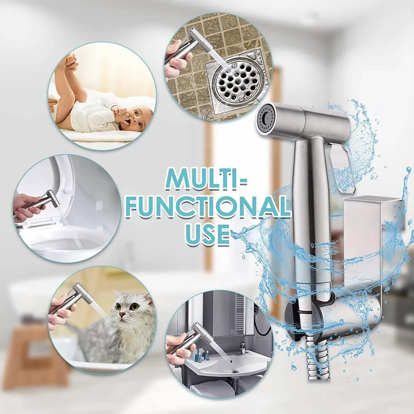 Everyday Essentials Handheld Bidet Sprayer Steel 304
