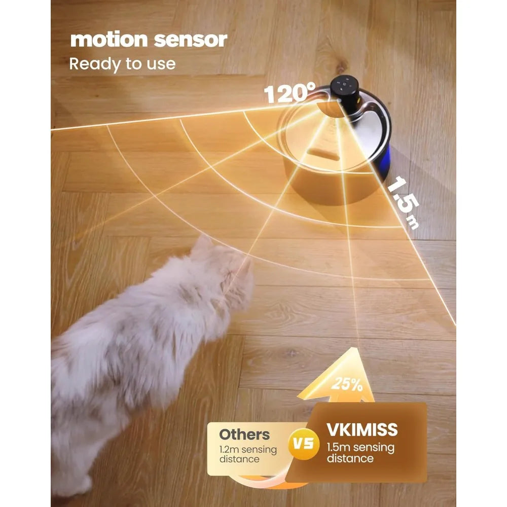 Hign-concerned Wireless Cat Water Fountain Battery Operated