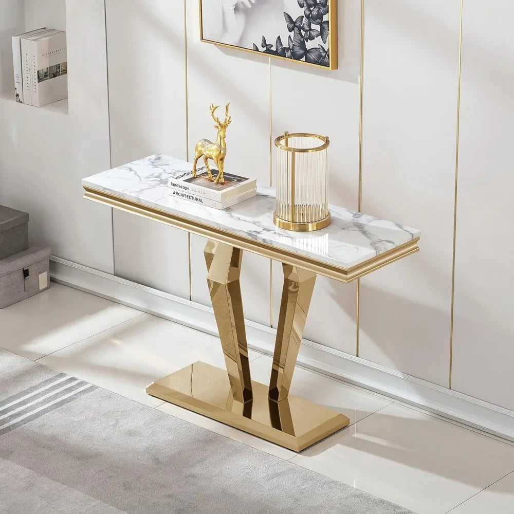 Everyday EssentialsOnline Marble Console Table With D Base