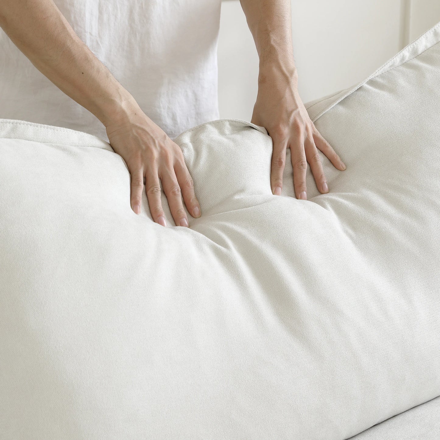 L Shape Corner Sectional Couch  Breathable Linen Cloud Couches Down Fill Convertible Modular Sectional Sofas for Living Room