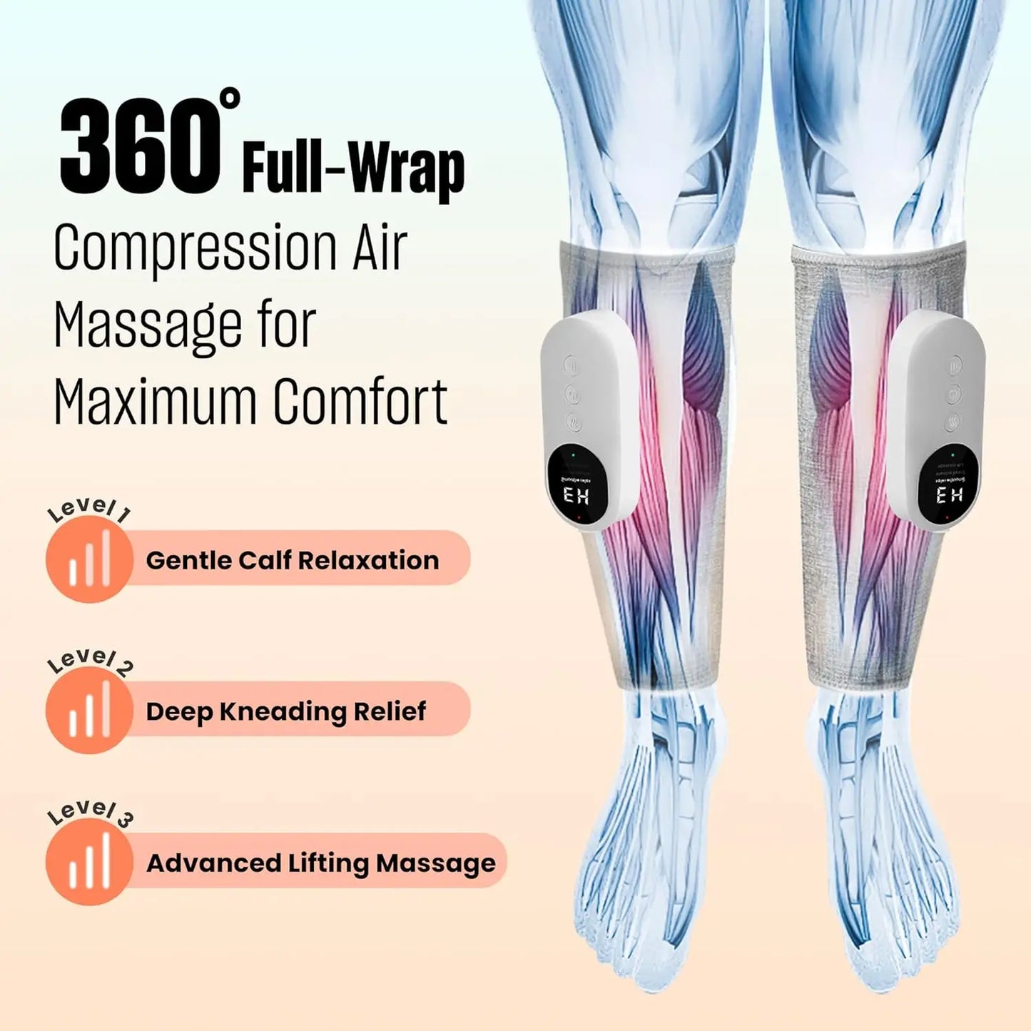LeG Leg Massager With Heat And Compression Calf Therapy