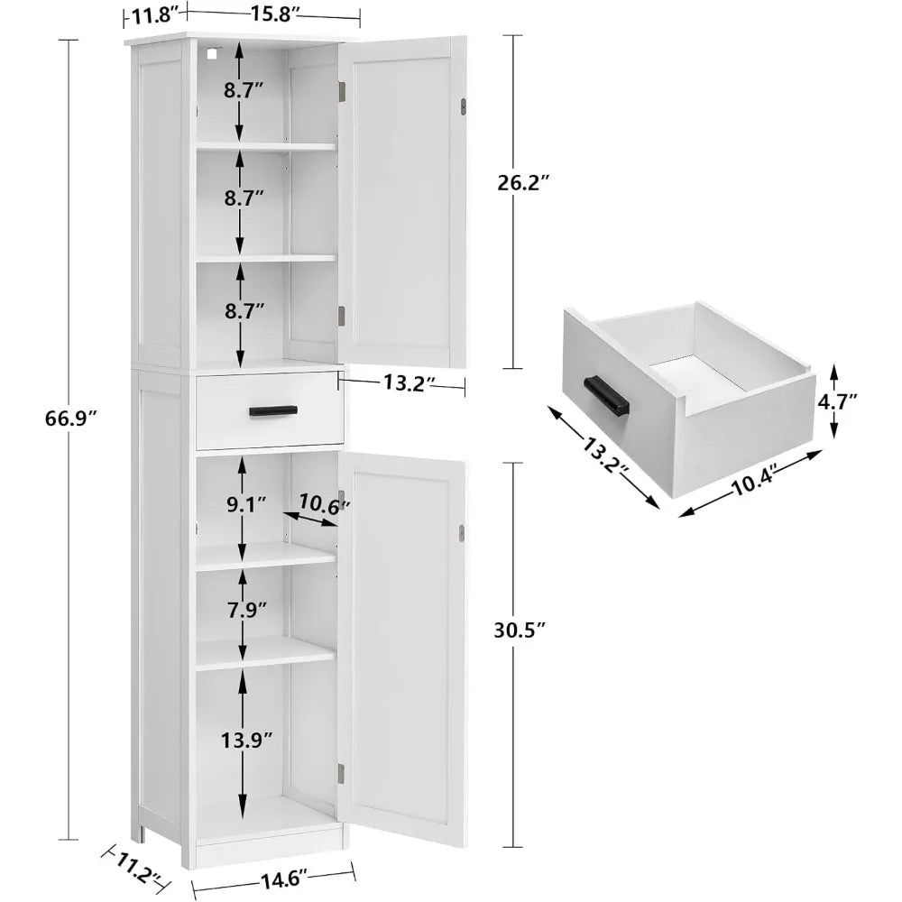 Hign-concerned Bathroom Cabinet With Adjustable Shelves