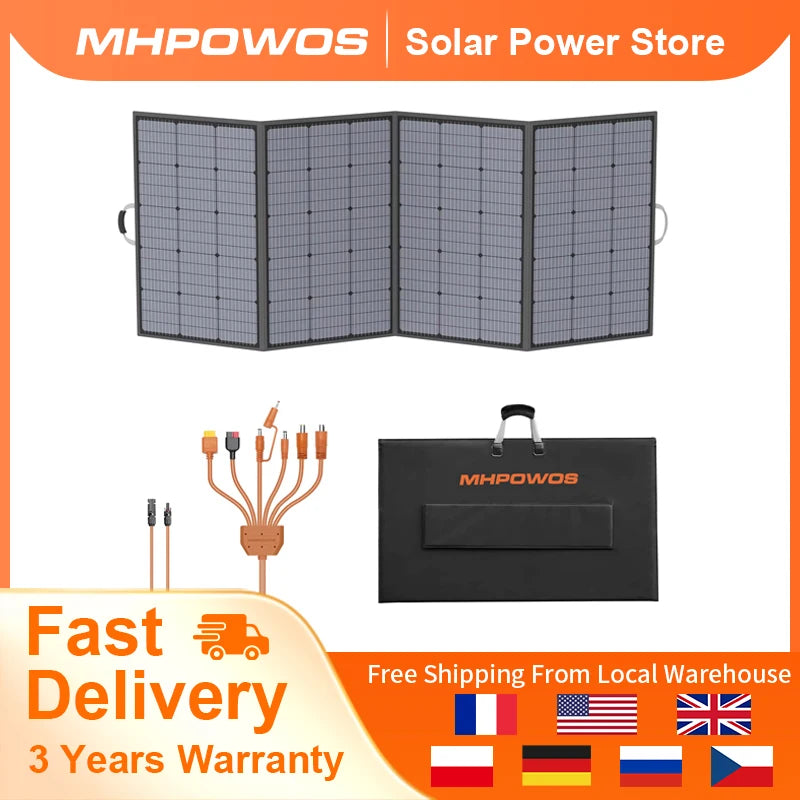 MHPOWOS Foldable Solar Panel 400W Charger For Stations