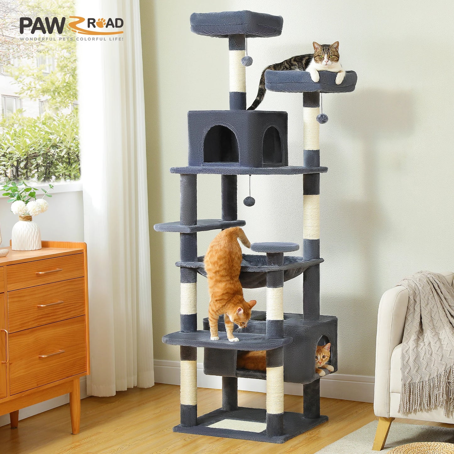PAWZ Road Cat Tower With Sisal Scratching Posts Indoor