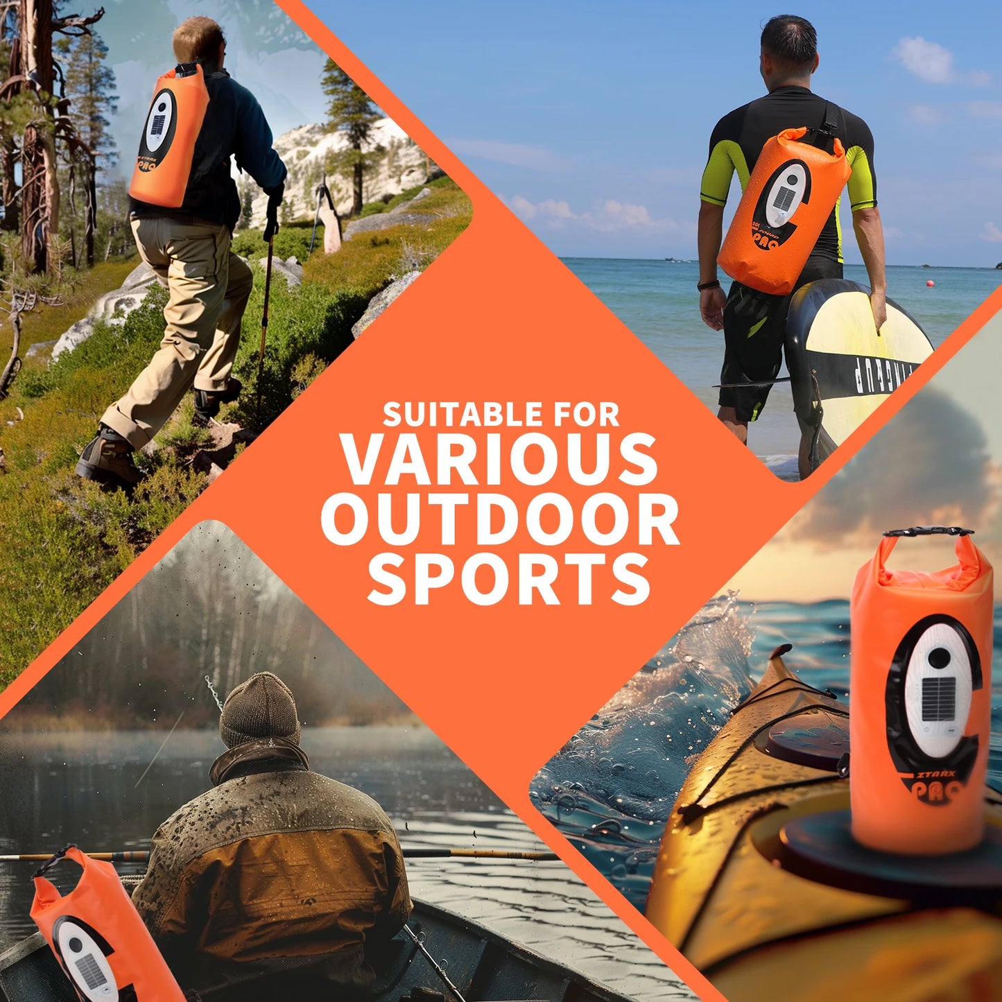 Selorss Solar Waterproof Hiking Backpack Bluetooth Speaker