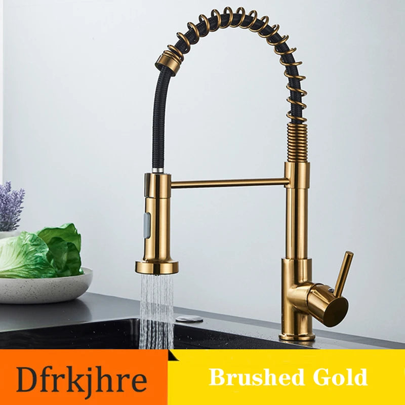 Dfrkjhre Kitchen Faucet Pull Out Deck Mounted Mixer Tap