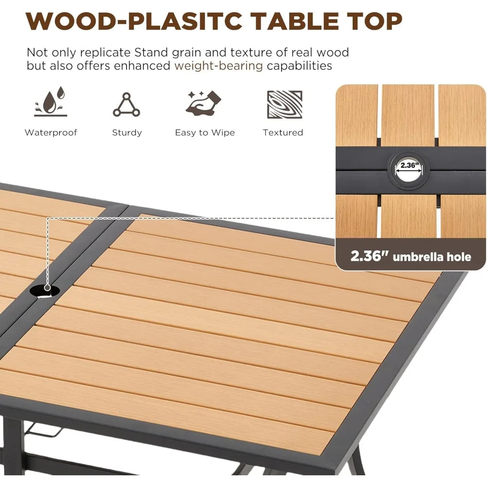 Blackwicker Rattan All Weather Patio Dining Set 5 7 9