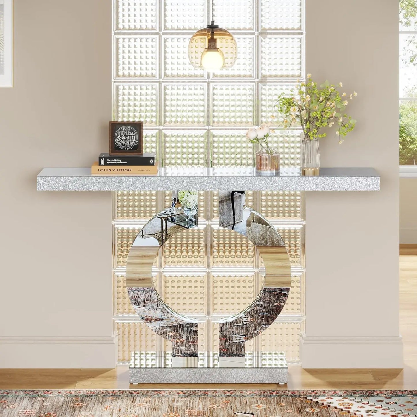 Tribesigns Mirrored Console Table Modern Entryway Decor