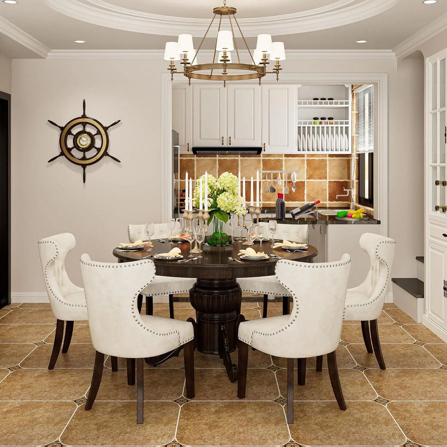 Everyday Essentials Guangbai Tufted Faux Leather Chairs