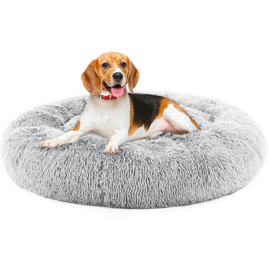 JHK Calming Anti Slip Plush Dog Bed For Pets Washable