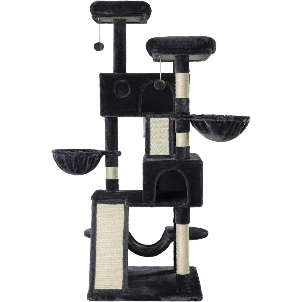 Hign-concerned Multi Level Cat Tree Tower Plush Hammock