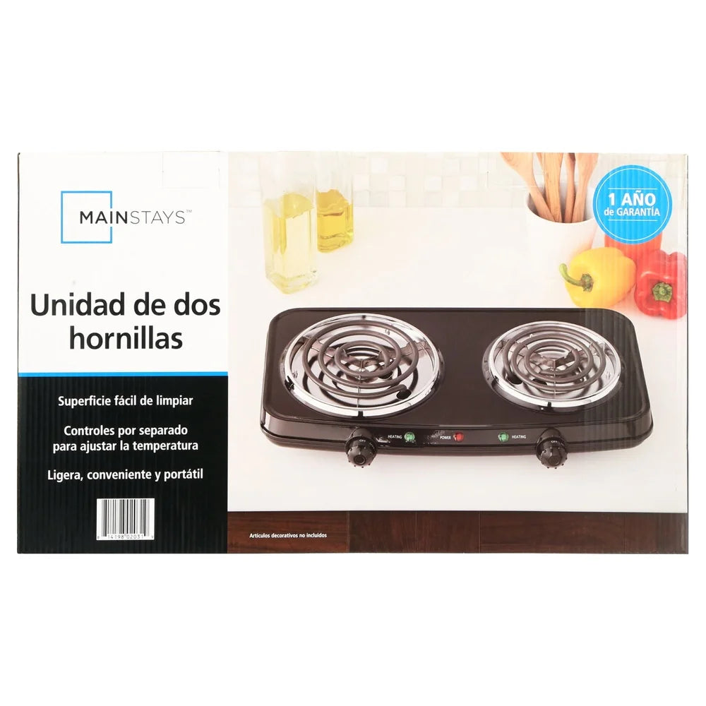 XMSJ Portable Double Burner Hot Plate 1800W Adjustable Temperature