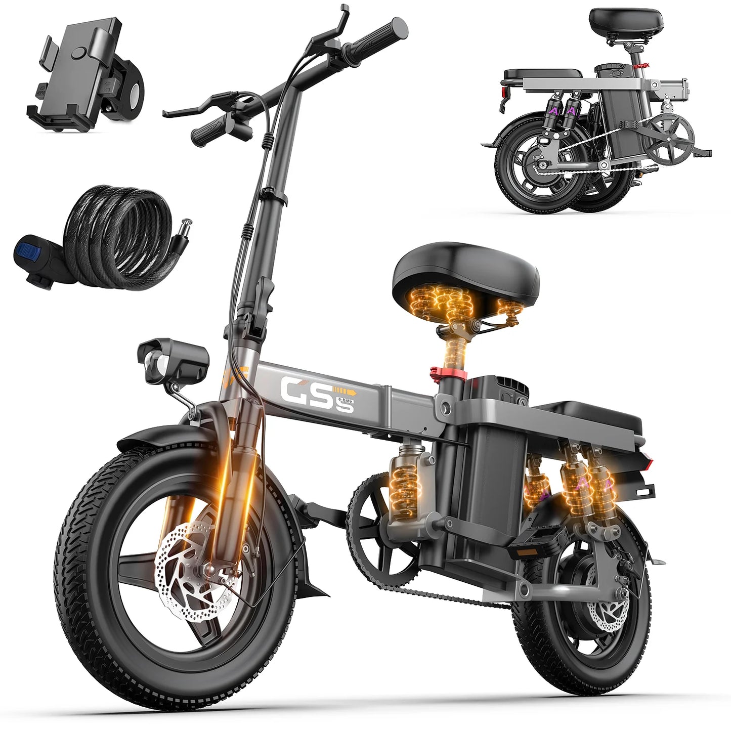 Everyday EssentialsOnline Folding Electric Bike 750W Battery