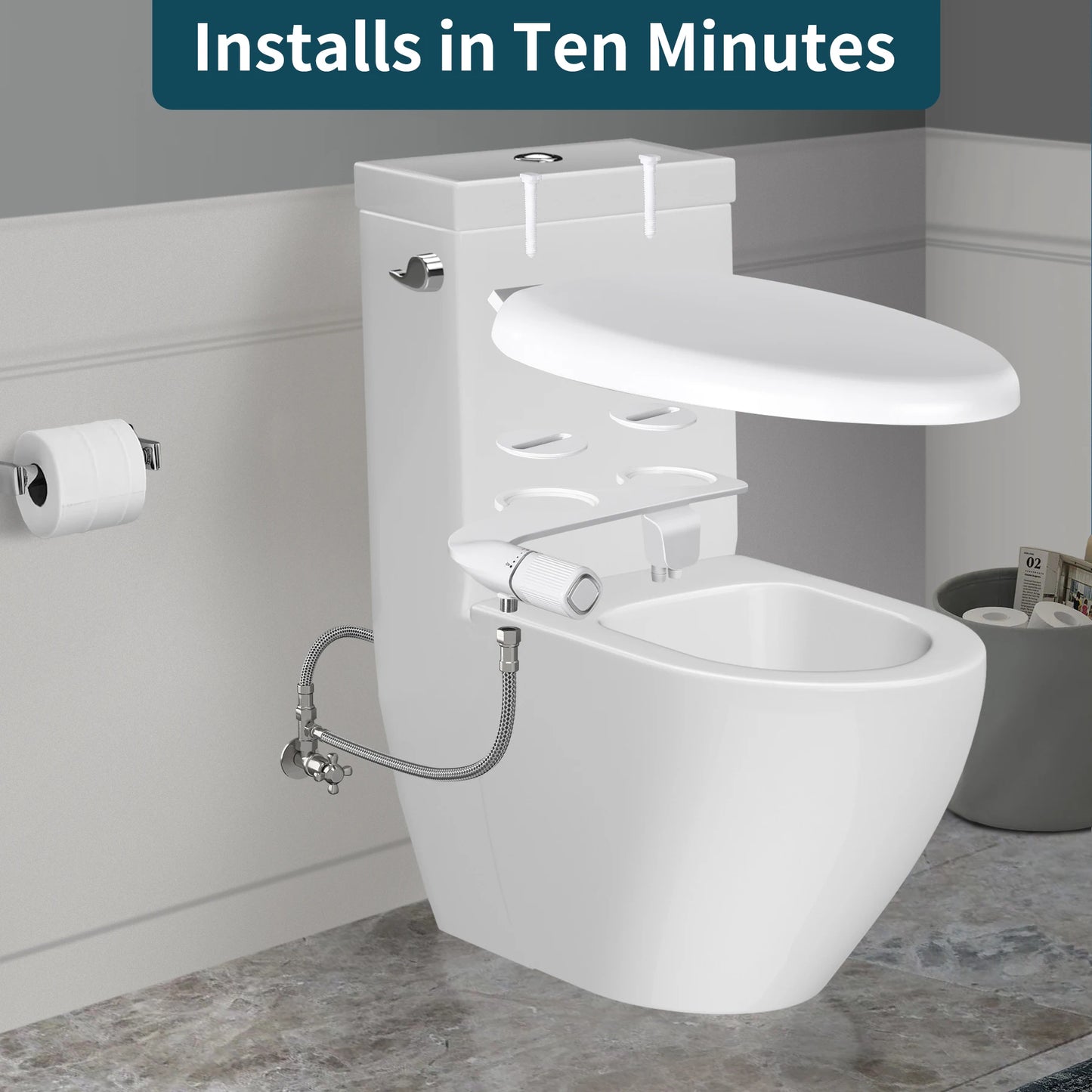 SAMODRA Bidet Non Electric Toilet Attachment Dual Nozzle