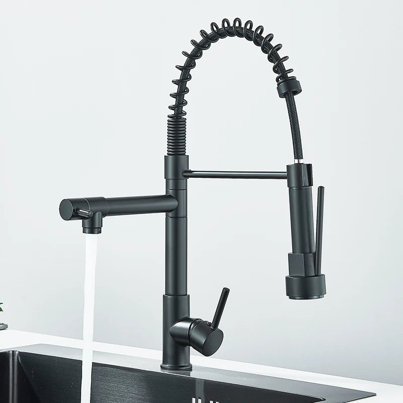 Rozin Pull Down Kitchen Faucet Mount Hot Cold Water Mixer