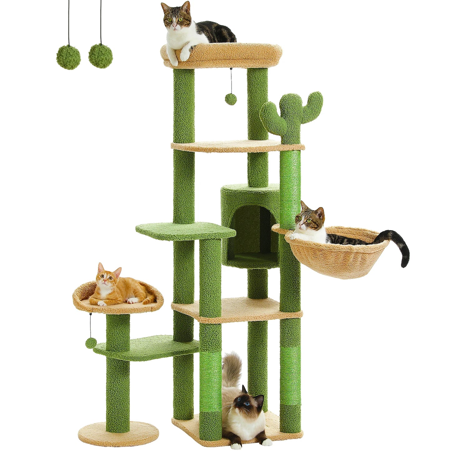 Speedy Pet Tall Cat Tree for Large Cats Cactus Tower