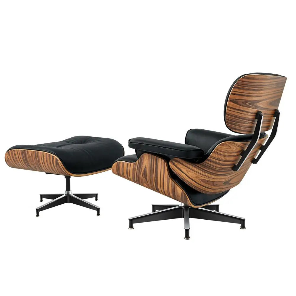 Cover Mid Century Leather Armchair Lounge Chair Ottoman