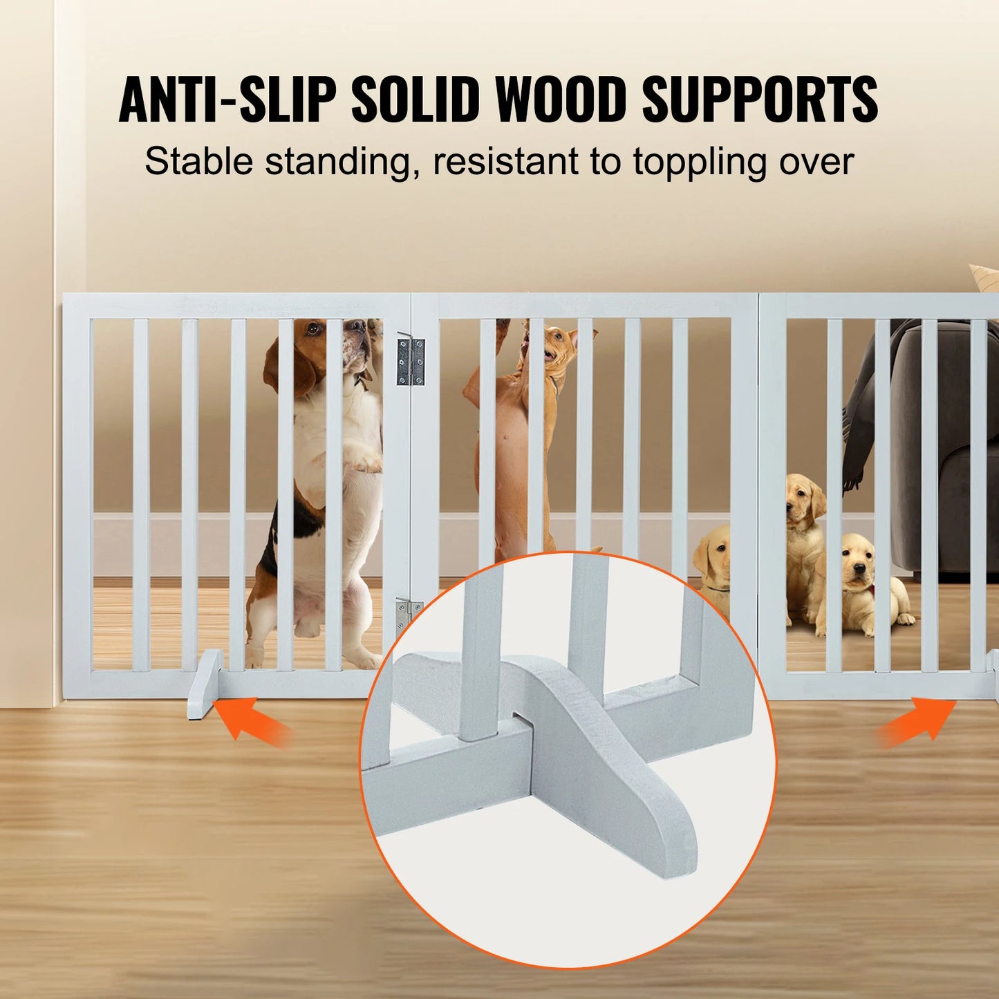 SucceBuy Freestanding Dog Gate Foldable Pet Barrier Narrow