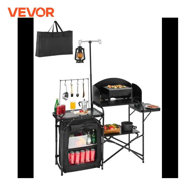 VEVOR Outdoor Camping Table Aluminum Portable Cook Station