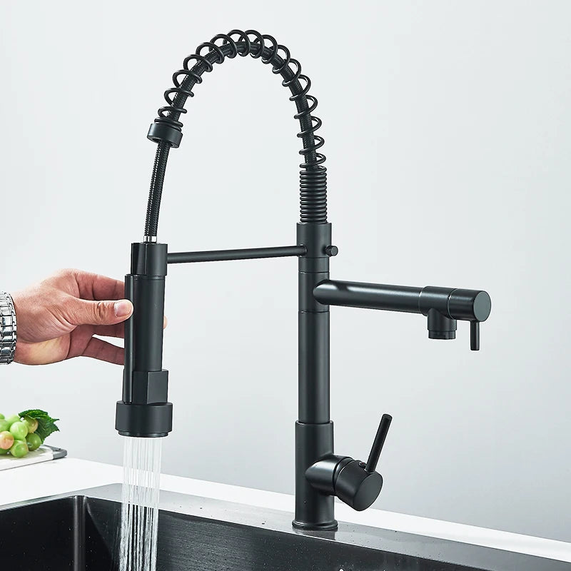 Rozin Pull Down Kitchen Faucet Mount Hot Cold Water Mixer