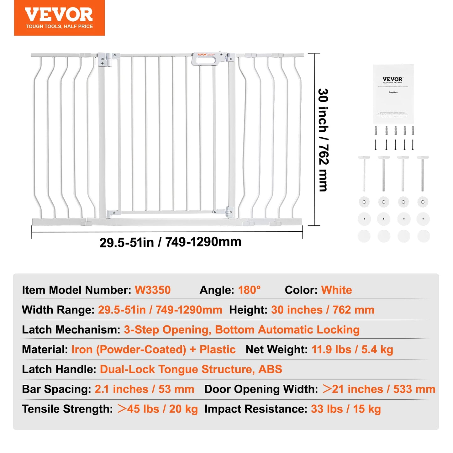 SucceBuy Baby Gate Walk Thru Pressure Mount For Doorways