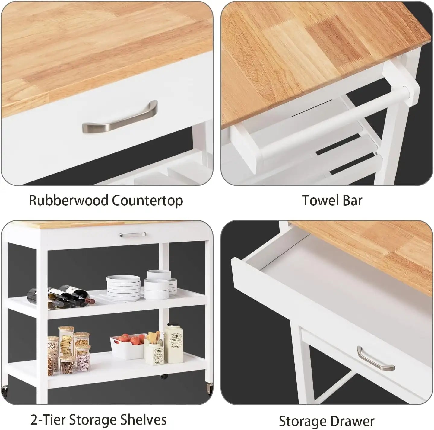 Everyday EssentialsOnline 3 Tier Island Cart With Storage