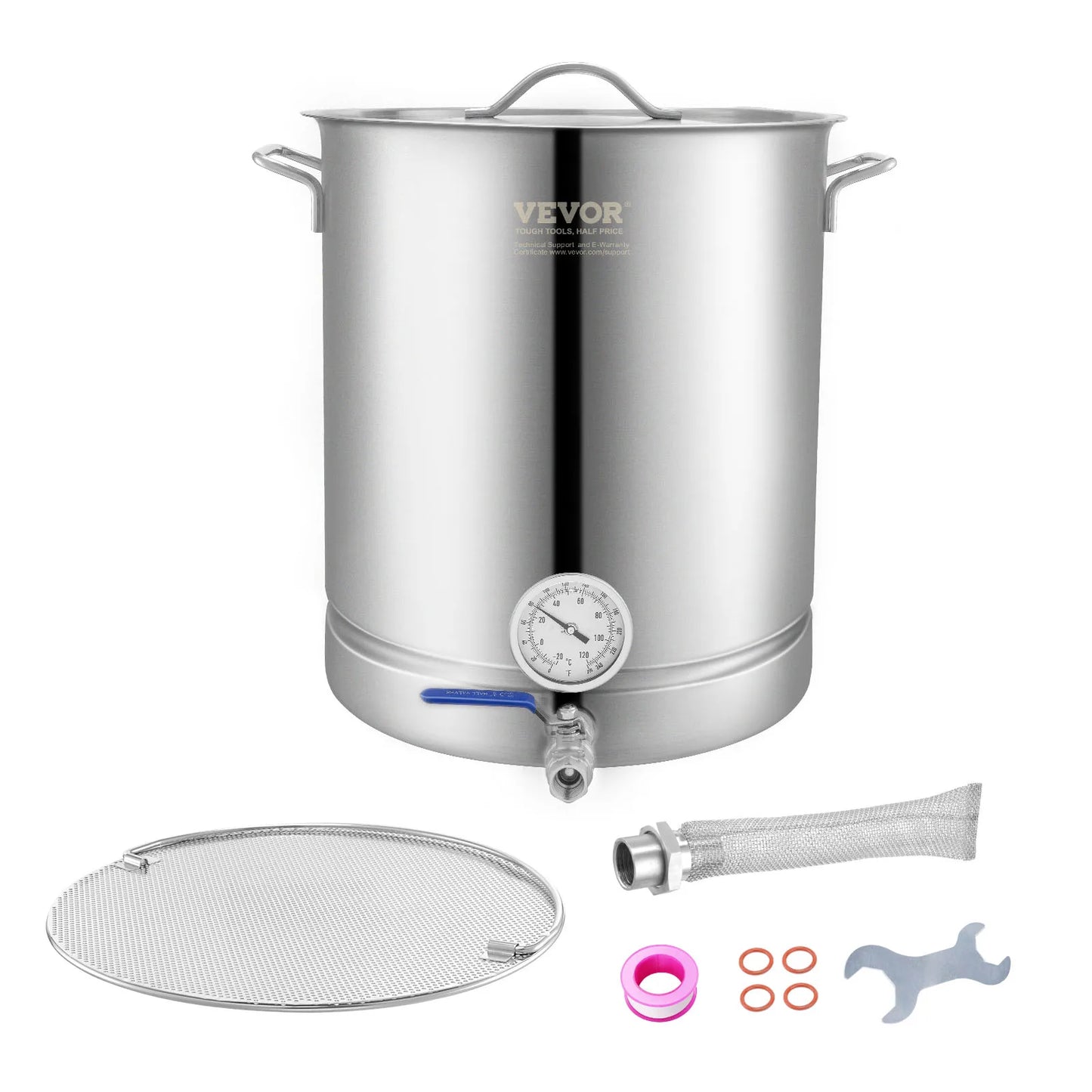 SucceBuy Stainless Steel Kettle Brewing Pot Tri Ply Bottom