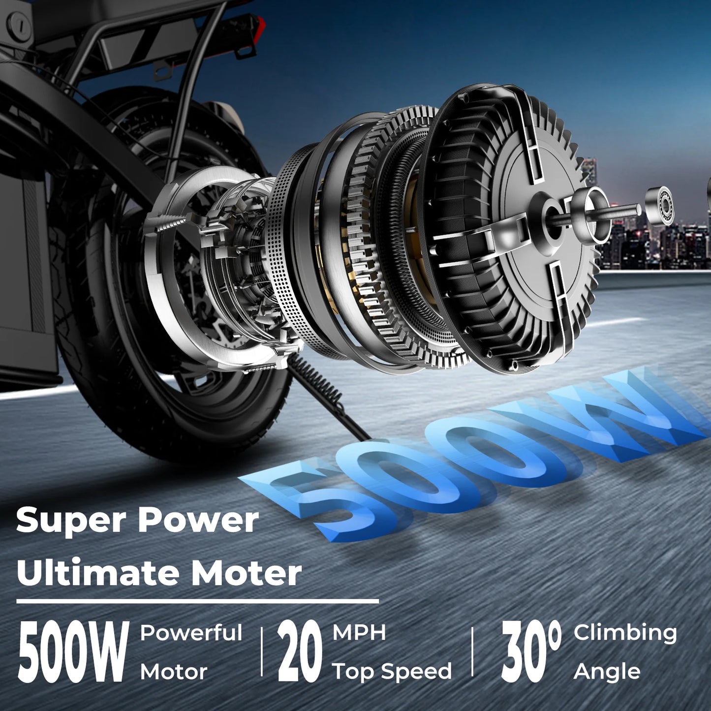 LELEKUA 500W Electric Foldable Bike With Battery Pack