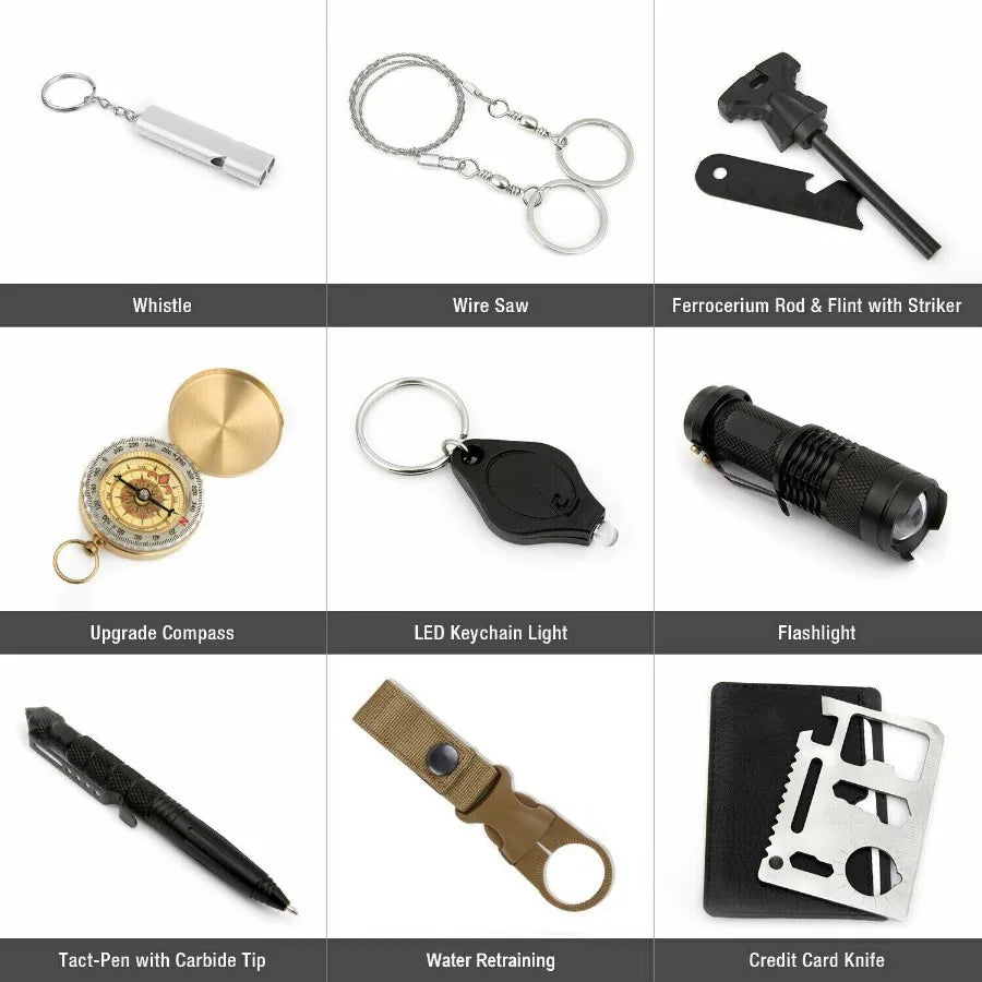Everyday EssentialsOnline 14 In 1 Outdoor Survival Gear Kit