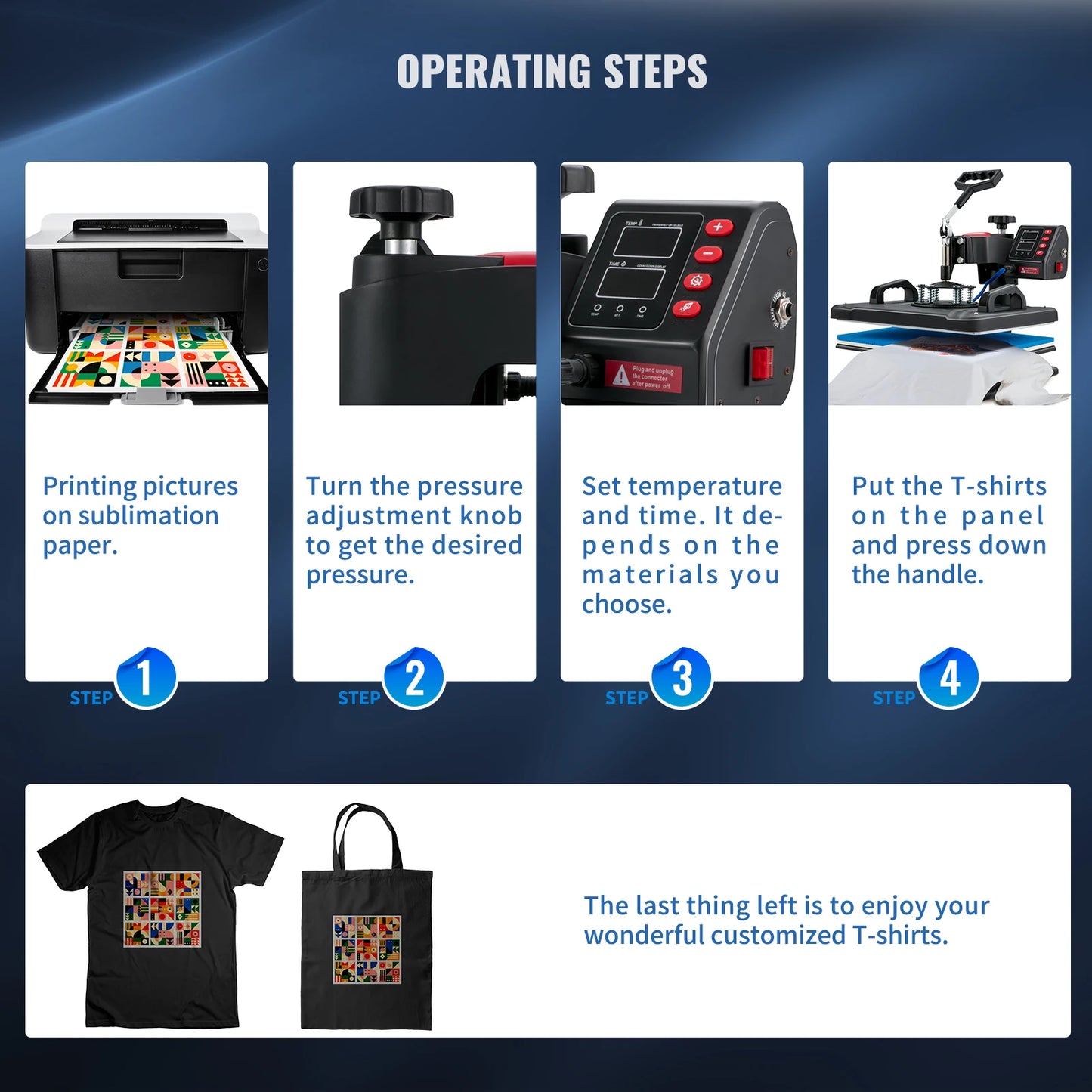 SucceBuy 5 In 1 Heat Press Clamshell Sublimation Printer