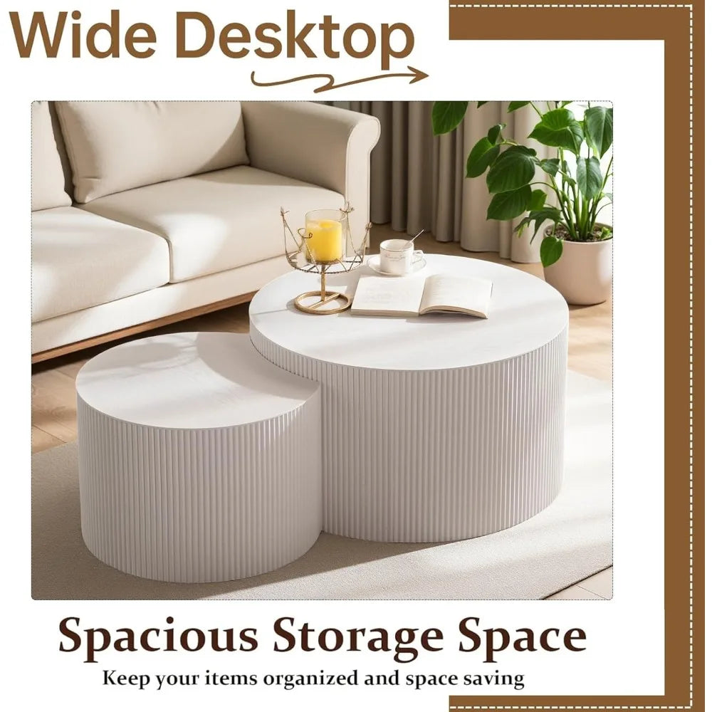 Everyday EssentialsOnline Nesting Coffee Tables Set 2 Wood