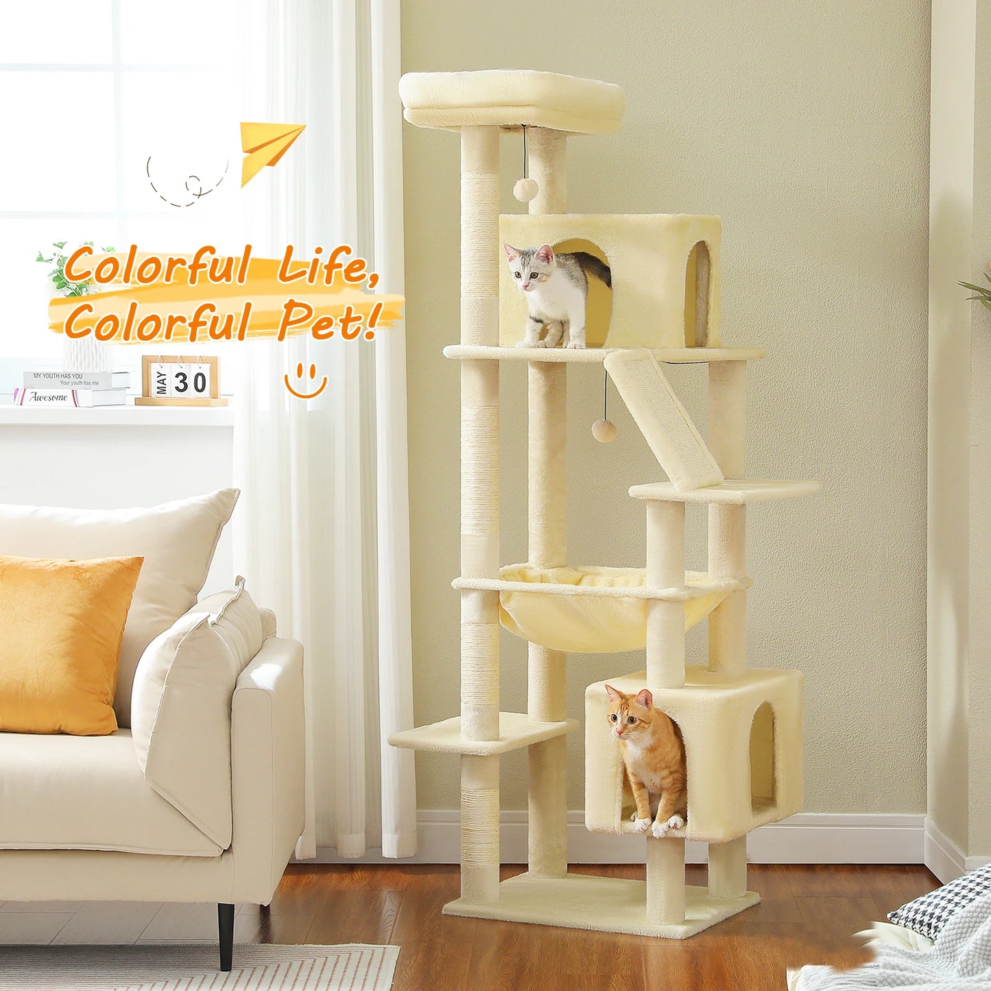 Speedy Pet Cat Tree Tower With Scratching Post Perch