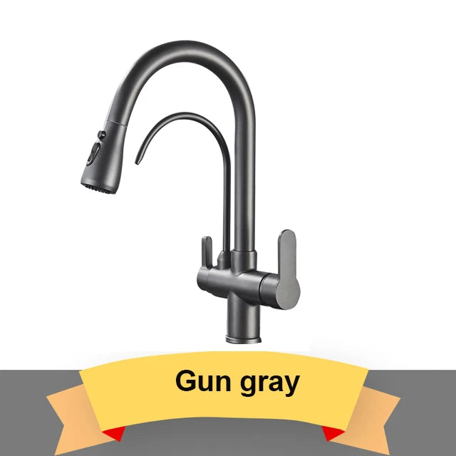 Wanmivezlo Brass Kitchen Faucet Purify Water Dual Handle