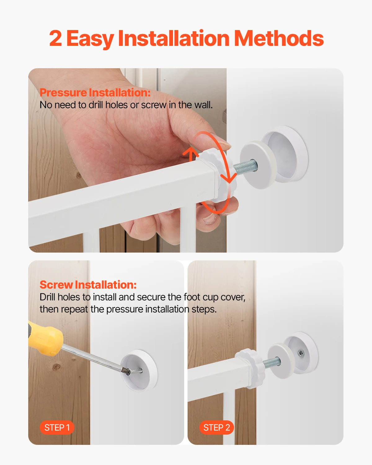 SucceBuy Baby Gate Walk Thru Pressure Mount For Doorways