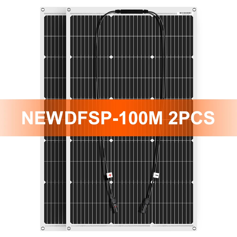 DOKIO Flexible Solar Panel Waterproof Monocrystalline 100W