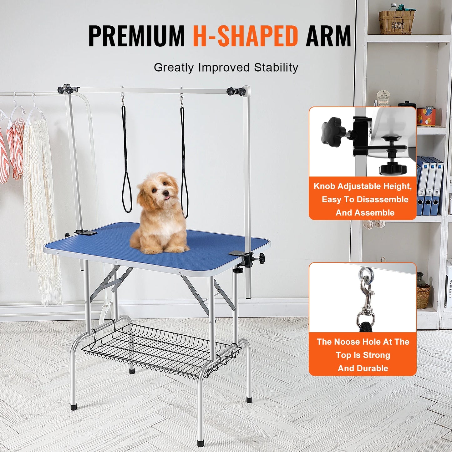 SucceBuy Pet Grooming Table Foldable Arms Clamp Dog Stand