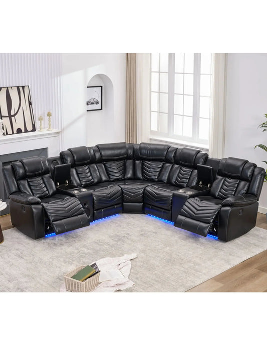 Todrani Electric Power Recliner Sectional Sofa Speakers