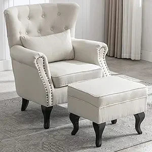 Accent Reading Arm Chairs Set Of 2 Wingback Tufted Comfort
