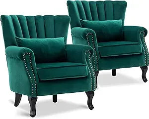Accent Reading Arm Chairs Set Of 2 Midcentury Modern Chairs