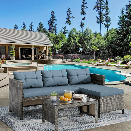 ANGDUO Outdoor Patio Furniture Set Cushions Included