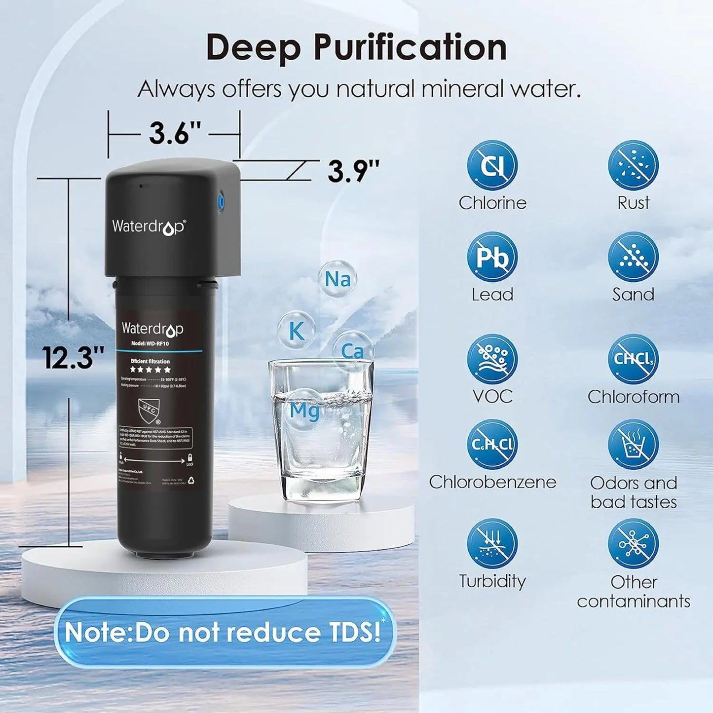 Waterdrop 10UA Under Sink Water Filter PFAS PFOA Lead PFOS
