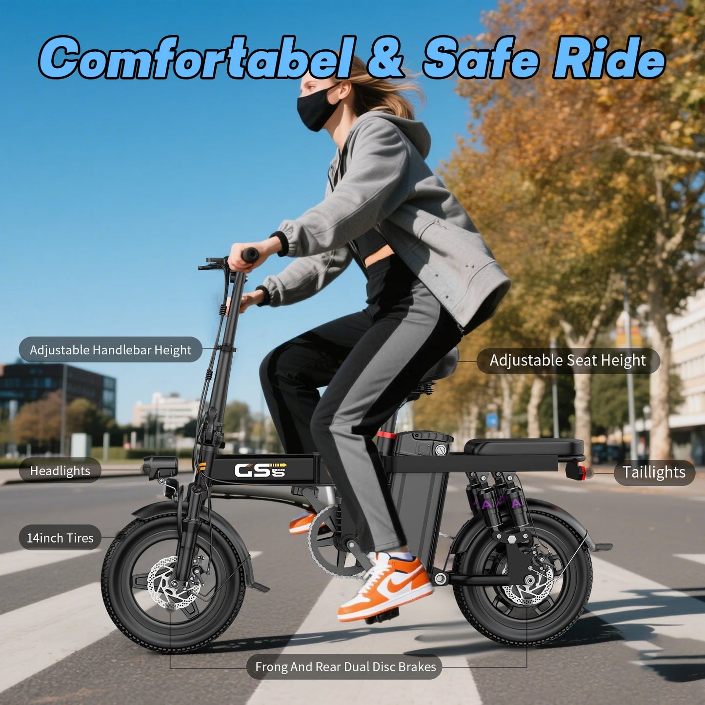 Everyday EssentialsOnline Folding Electric Bike 750W Battery