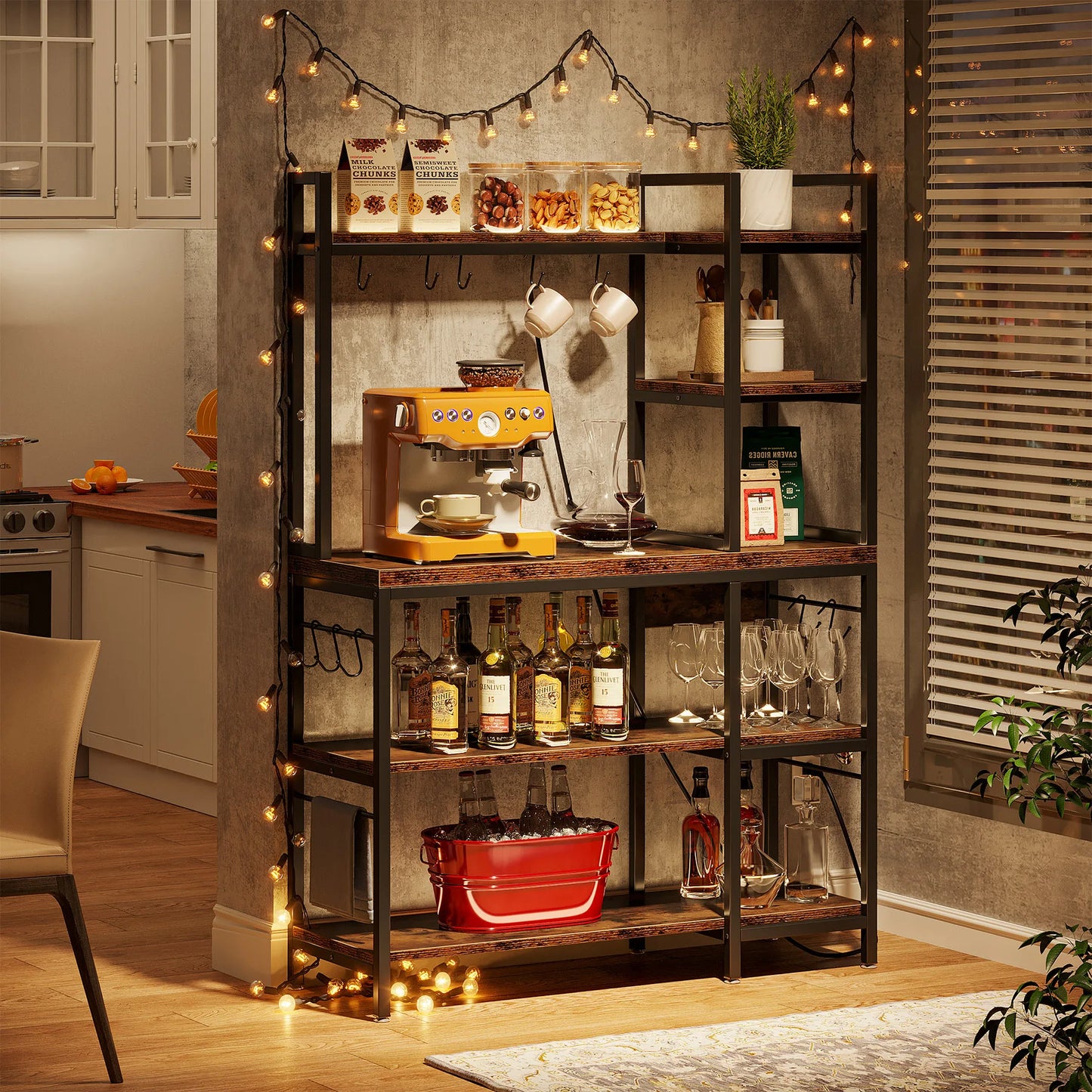 Tribesigns Kitchen Bakers Rack With Storage Shelves