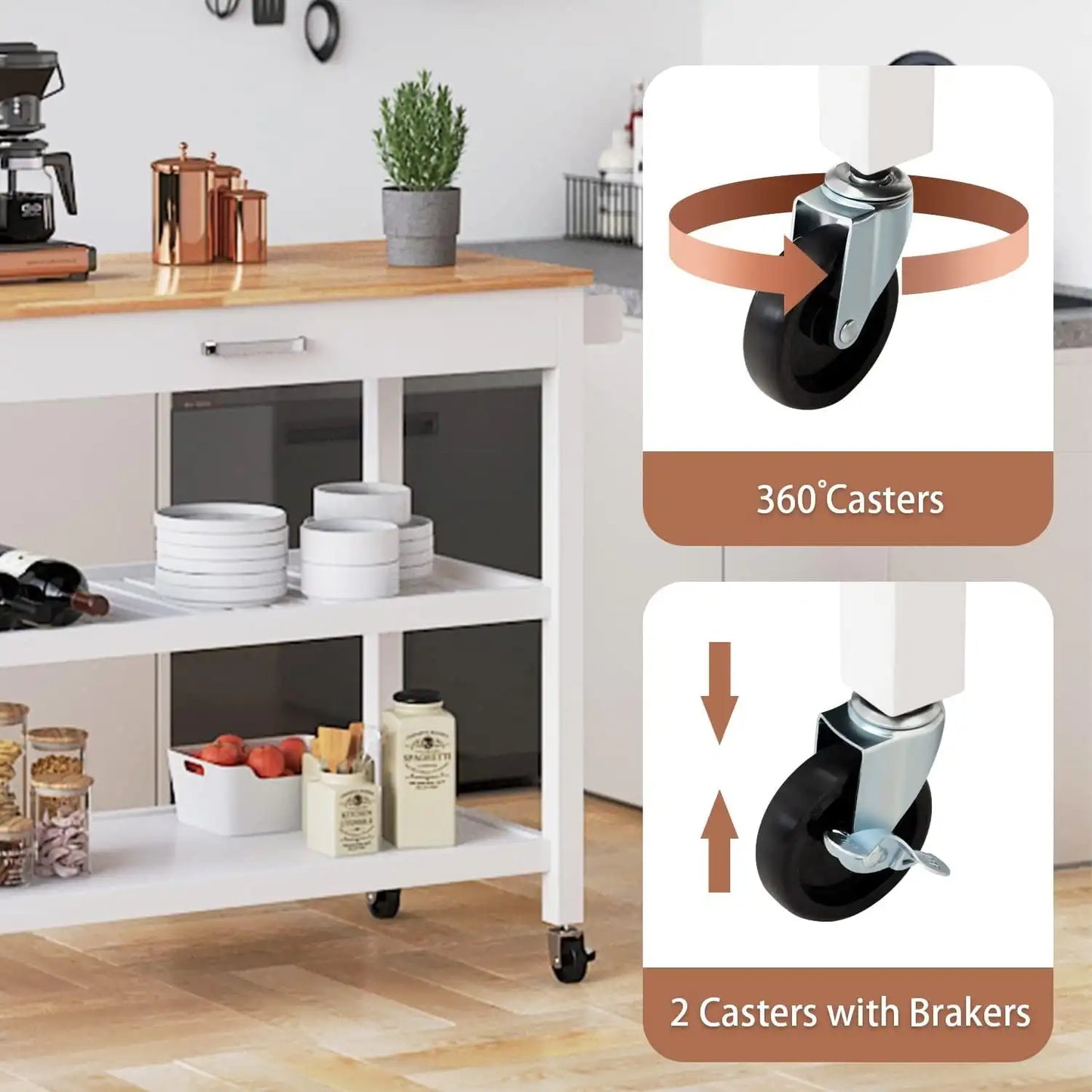 Everyday EssentialsOnline 3 Tier Island Cart With Storage
