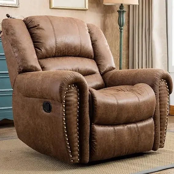 Leather Recliner Chair Classic Manual Recliner Living Room