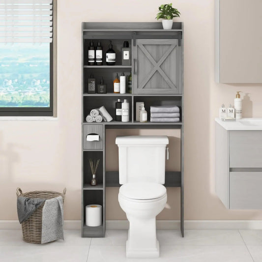 Vabches Over Toilet Storage Cabinet With Sliding Door