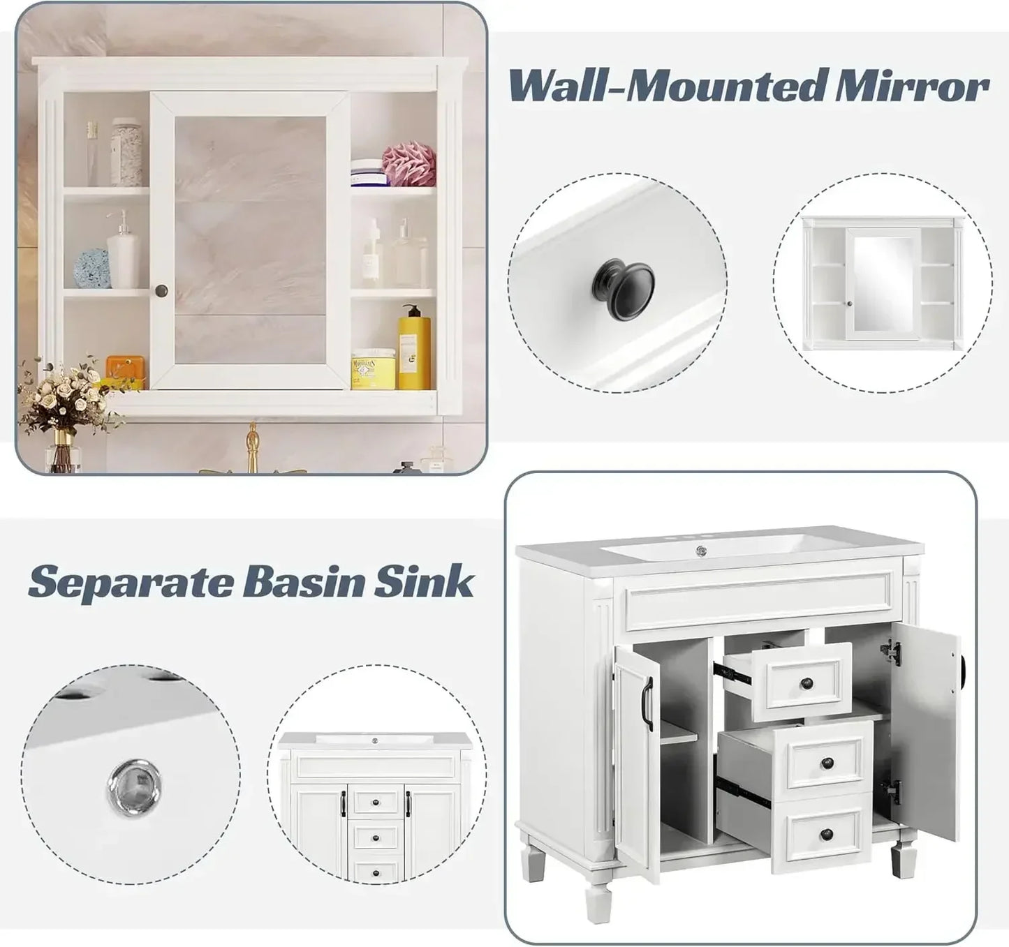 Everyday EssentialsOnline Bath Vanity Sink Mirror Cabinet